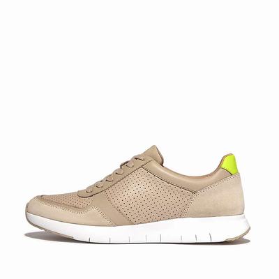 Baskets Fitflop ANATOMIFLEX Leather-Mix Homme Grise Beige | LZO-731680