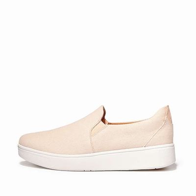 Baskets Fitflop RALLY Canvas Slip-On Skate Femme Rose | BSG-169520