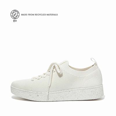 Baskets Fitflop RALLY E01 Multi-Knit Femme Blanche | NVA-185362