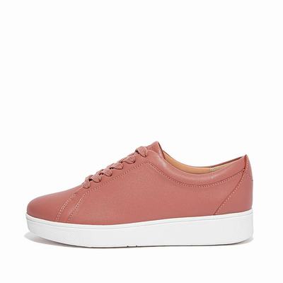 Baskets Fitflop RALLY Leather Femme Rose | EFI-328504