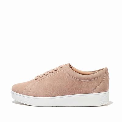 Baskets Fitflop RALLY Suede Femme Beige | WUX-368079