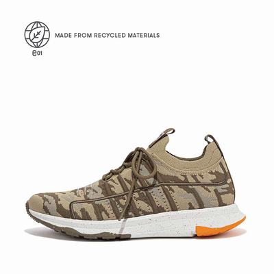 Baskets Fitflop VITAMIN FF E01 Camo Knit Sports Femme Vert Olive | GZC-156480