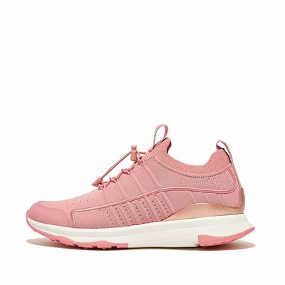 Baskets Fitflop VITAMIN FF Metal-Pop Knit Sports Femme Rose | FBM-705293