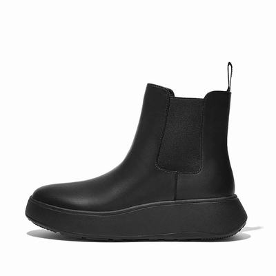 Bottines Chelsea Fitflop F-MODE Leather Flatform Femme Noir | LER-712953