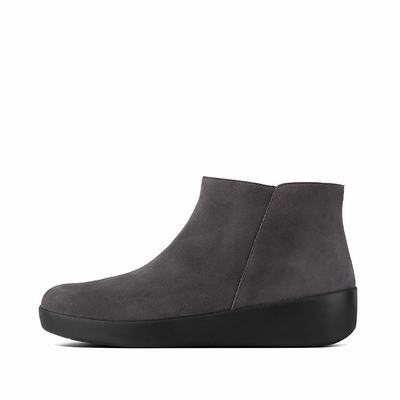 Bottines Fitflop SUMI Suede Femme Grise | QFS-215037