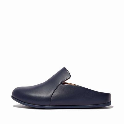 Chaussons Fitflop CHRISSIE II Haus Leather Femme Bleu Marine | RPQ-293871