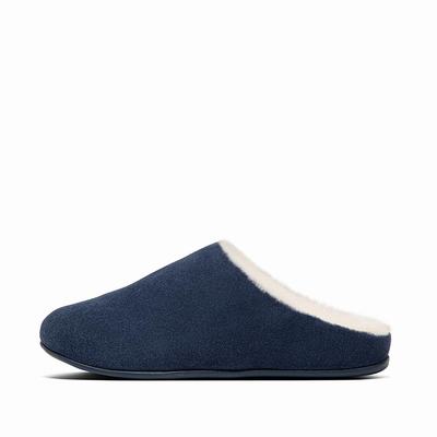 Chaussons Fitflop CHRISSIE Shearling Suede Femme Bleu Marine | PXR-478160