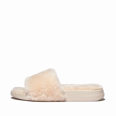 Chaussons Fitflop IQUSHION Shearling Femme Blanche | NPI-420695