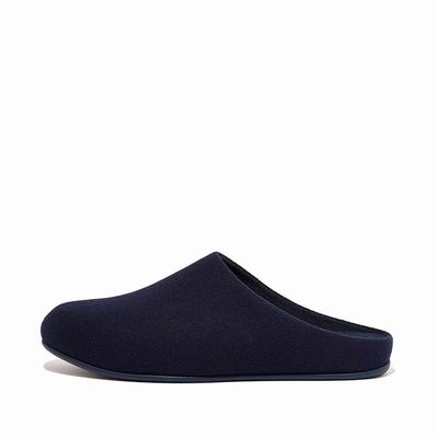 Chaussons Fitflop SHOVE Felt Homme Bleu Marine | PDI-381462