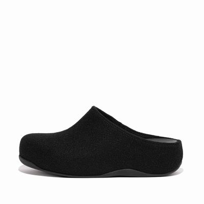 Chaussons Fitflop SHUV Cushy Felt Clog Femme Noir | EYM-840391