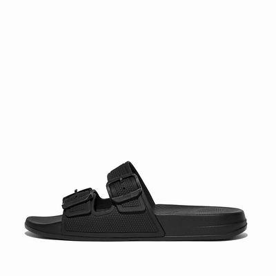 Claquette Fitflop IQUSHION Two-Bar Buckle Femme Noir | SZR-367182