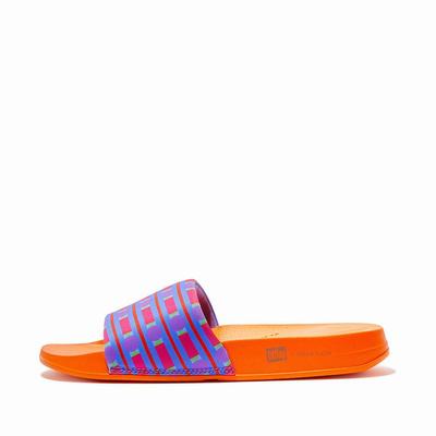 Claquette Fitflop IQUSHION X Yinka Ilori D'eau-Resistant Femme Bleu | AIO-284605