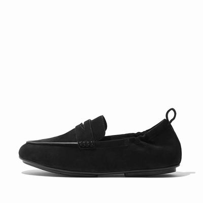 Loafers Fitflop ALLEGRO Suede Penny Femme Noir | XDA-249871