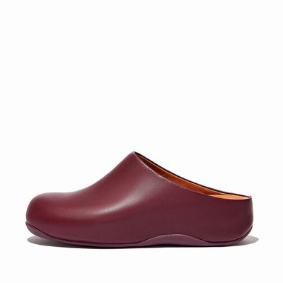 Sabots Fitflop SHUV Leather Femme Bordeaux | MZW-286914