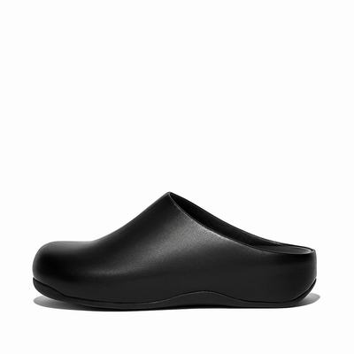 Sabots Fitflop SHUV Leather Homme Noir | ZTR-376298