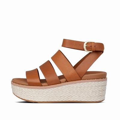 Sandales Compensées Fitflop ELOISE Espadrille Femme Marron Clair | CTW-142860