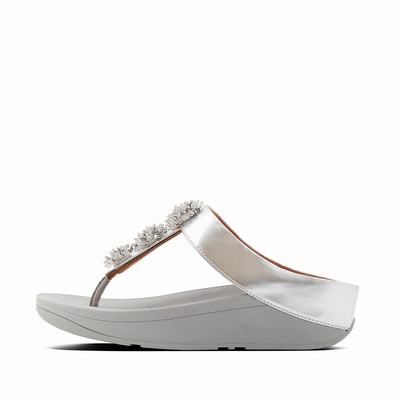 Sandales Fitflop GALAXY Toe-Thongs Femme Argent | ACF-536784