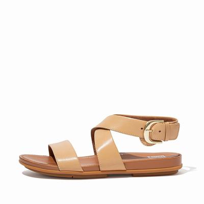 Sandales Fitflop GRACIE Buckle Leather Ankle-Strap Femme Marron | SIQ-178065