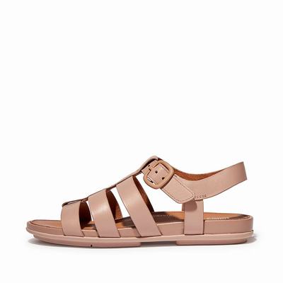 Sandales Fitflop GRACIE Matt-Buckle Leather Fisherman Femme Beige | IGT-812970