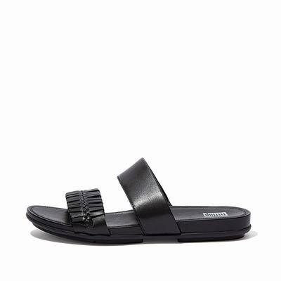 Sandales Fitflop GRACIE Wrapped Weave Slides Femme Noir | LQC-571624