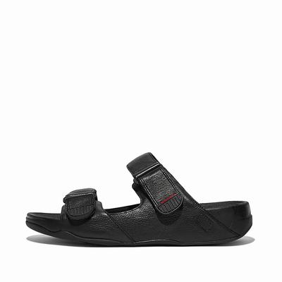 Sandales Fitflop Gogh Leather Slides Homme Noir | GFE-378520