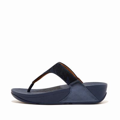 Sandales Fitflop LULU Glitz Toe-Post Femme Bleu Marine | OCZ-890674