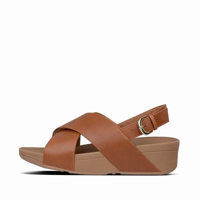 Sandales Fitflop LULU Leather Back-Strap Femme Marron Clair | RSD-073592