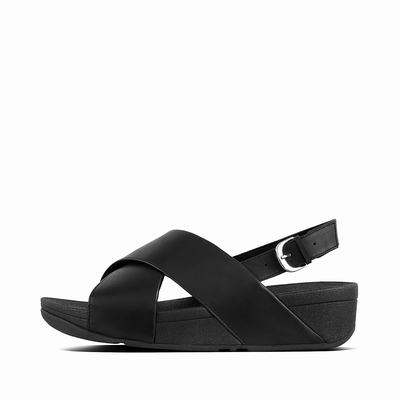 Sandales Fitflop LULU Leather Back-Strap Femme Noir | UJE-814762