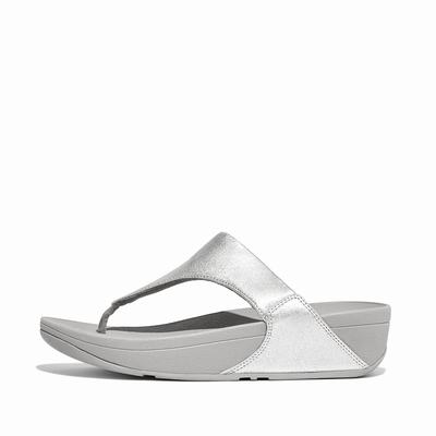 Sandales Fitflop LULU Leather Toe-Post Femme Argent | HUW-456932