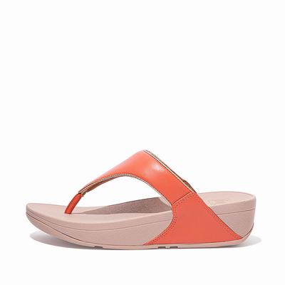 Sandales Fitflop LULU Pop Binding Leather Sandals Femme Corail Rose | HTC-831794