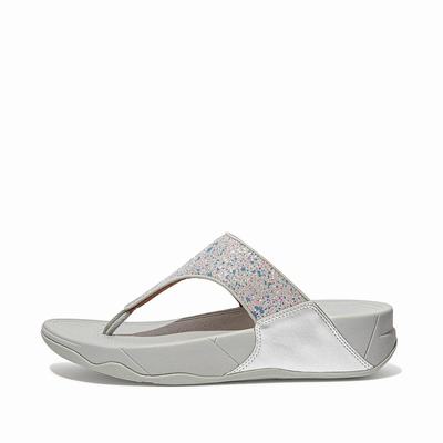 Sandales Fitflop LULU Shimmer Toe-Post Femme Argent | OXS-195708