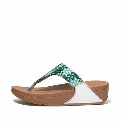 Sandales Fitflop LULU Silky Weave Toe-Post Femme Menthe Vert | UNG-012645