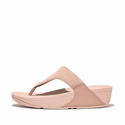 Sandales Fitflop LULU Suede Toe-Post Femme Beige | VRE-037856