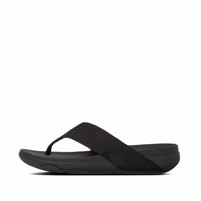 Sandales Fitflop SURFA Toe-Post Femme Noir | RUS-391047