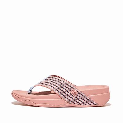 Sandales Fitflop SURFA Webbing Toe-Post Femme Rose | DHO-916402