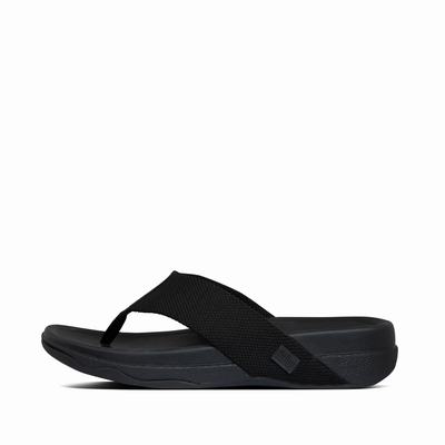 Sandales Fitflop SURFER Toe-Post Homme Noir | FIO-247163