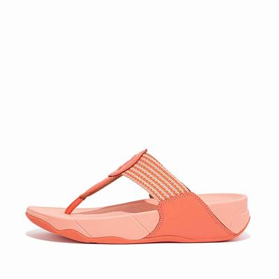 Sandales Fitflop WALKSTAR Finestripe Toe-Post Femme Orange | LJK-186479