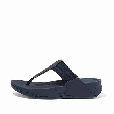 Sandales Fitflop WALKSTAR Webbing Toe-Post Femme Bleu Marine | TLN-806793