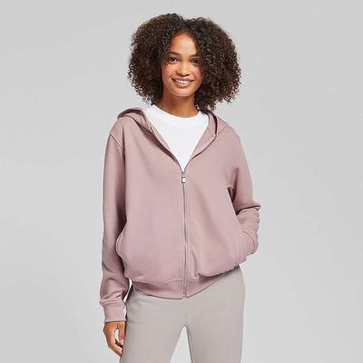 Sweat À Capuche Fitflop BASIC THREADS Full Zip Femme Rose | HMF-940536