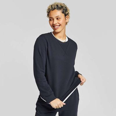 Sweatshirt Fitflop BASIC THREADS Crew Femme Bleu Marine | RNS-683904