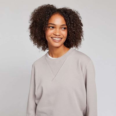 Sweatshirt Fitflop BASIC THREADS Crew Femme Grise | SGV-951238