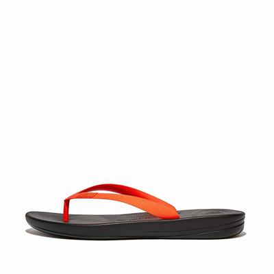 Tong Fitflop IQUSHION Ergonomic Homme Noir Orange | HBU-146035