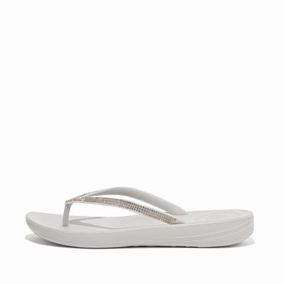 Tong Fitflop IQUSHION Sparkle Ergonomic Femme Grise | PMB-726930