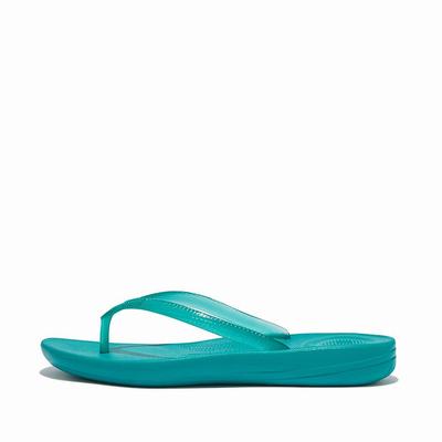 Tong Fitflop IQUSHION Transparent Femme Bleu | WZX-837649