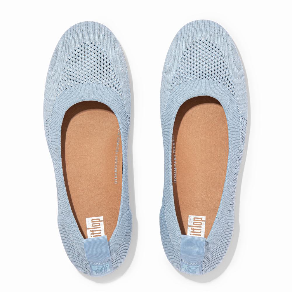 Ballerine Fitflop ALLEGRO Airyknit Femme Bleu Argent | VNJ-637054