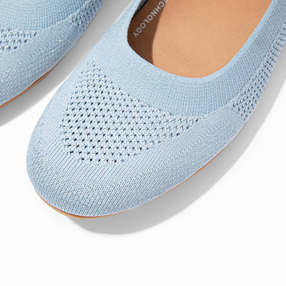 Ballerine Fitflop ALLEGRO Airyknit Femme Bleu Argent | VNJ-637054