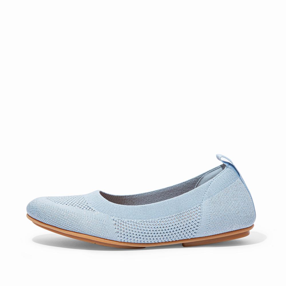 Ballerine Fitflop ALLEGRO Airyknit Femme Bleu Argent | VNJ-637054