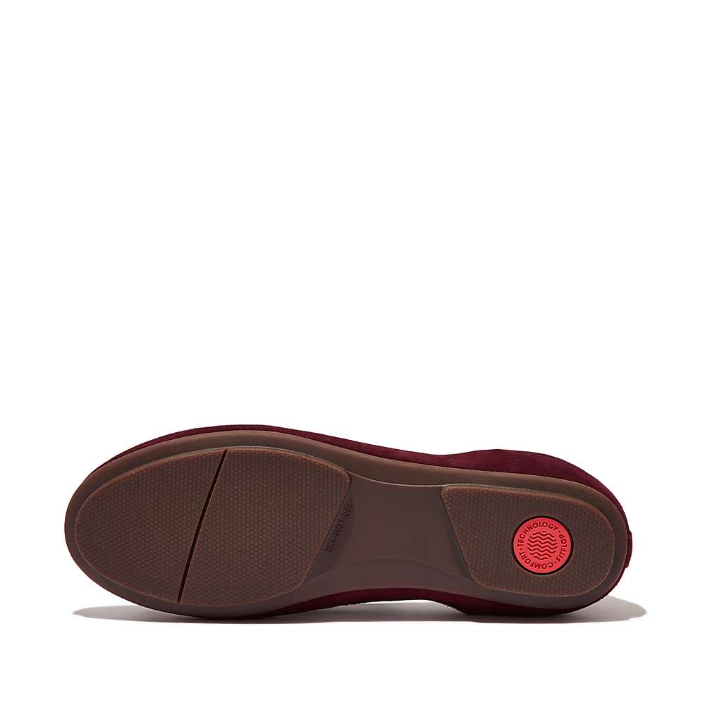 Ballerine Fitflop ALLEGRO Bow Suede Femme Bordeaux | IBG-083415