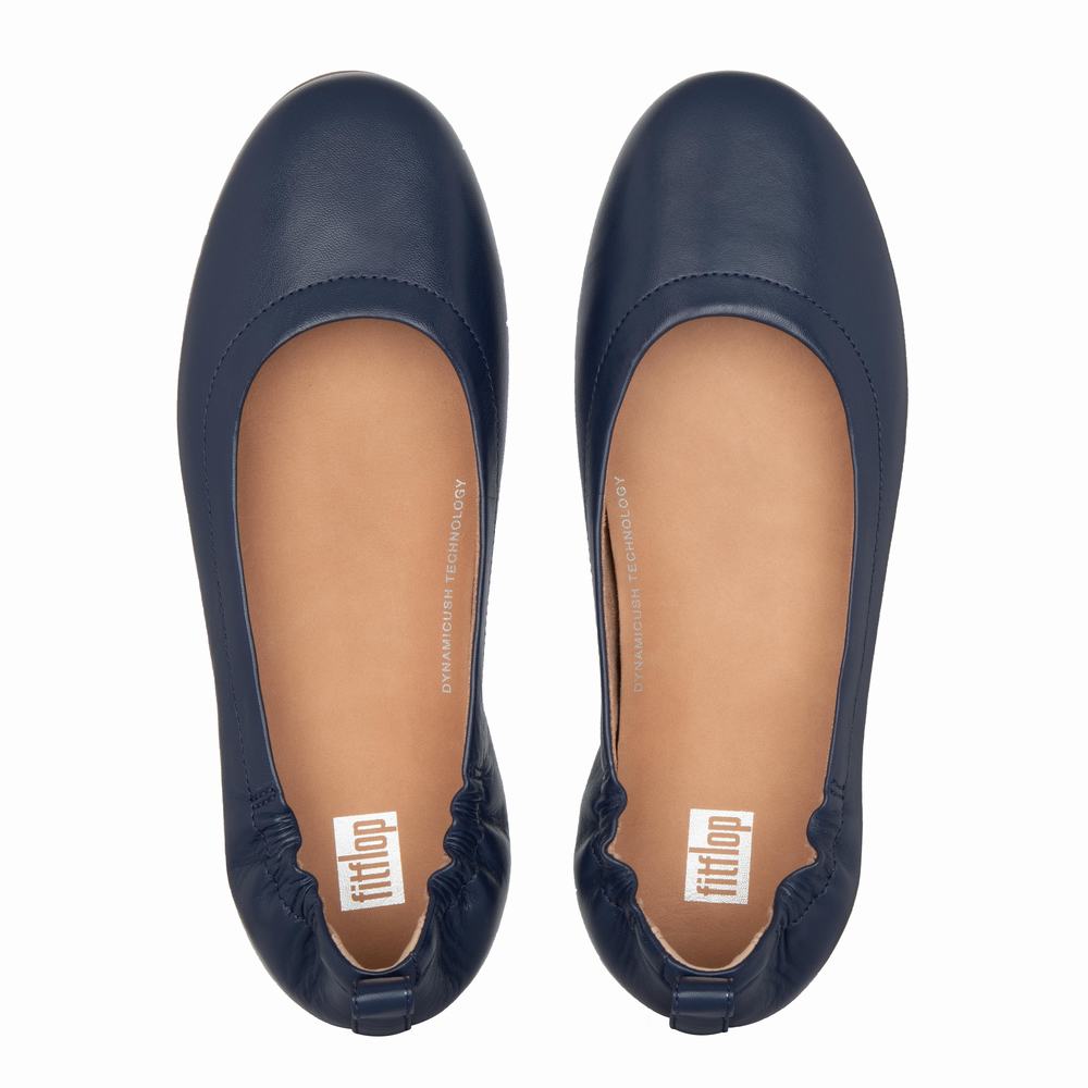 Ballerine Fitflop ALLEGRO Soft Leather Femme Bleu Marine | AMH-298675