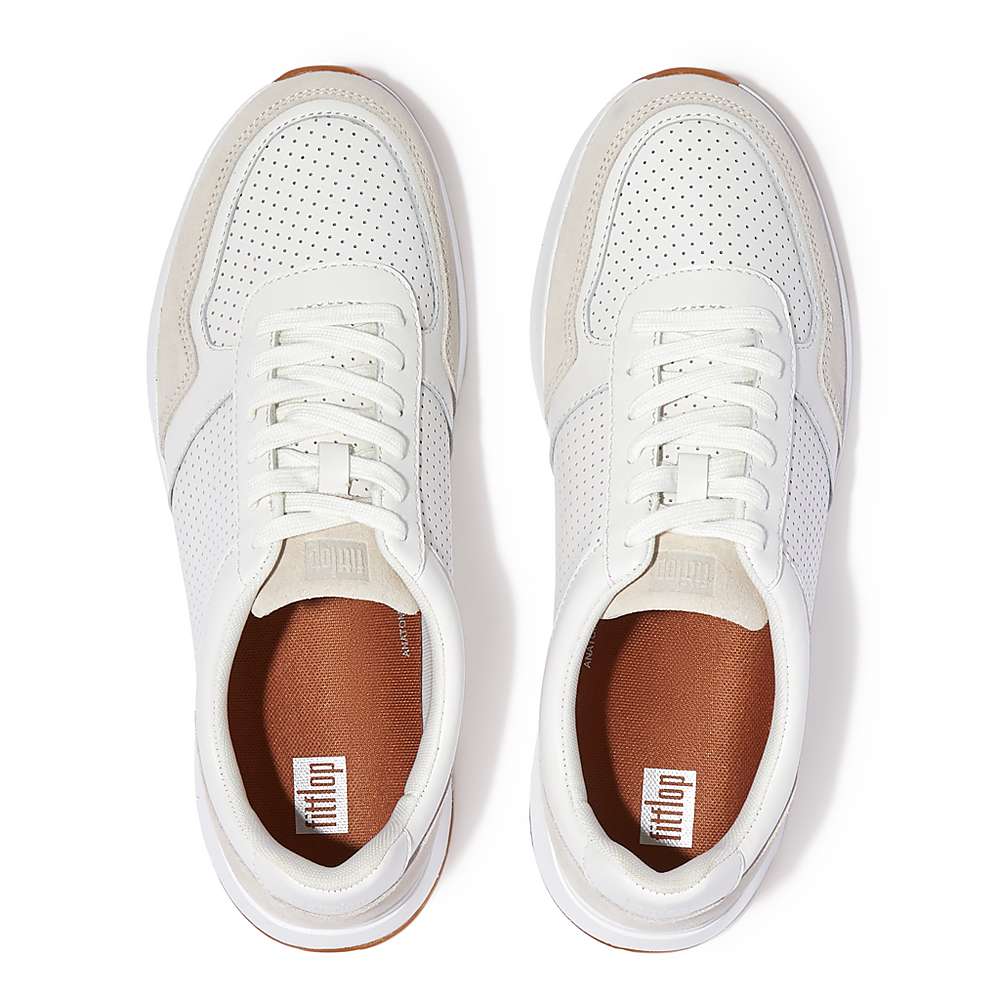 Baskets Fitflop ANATOMIFLEX Leather-Mix Homme Blanche | QRU-962185